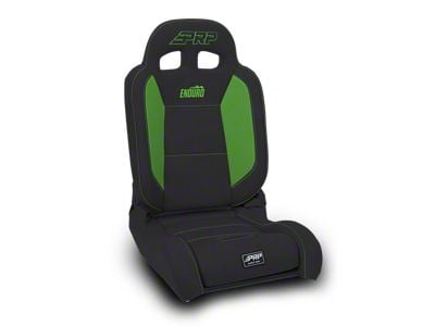 PRP EnduroDaily Reclining Suspension Seat - Black/Green Vinyl - Passenger