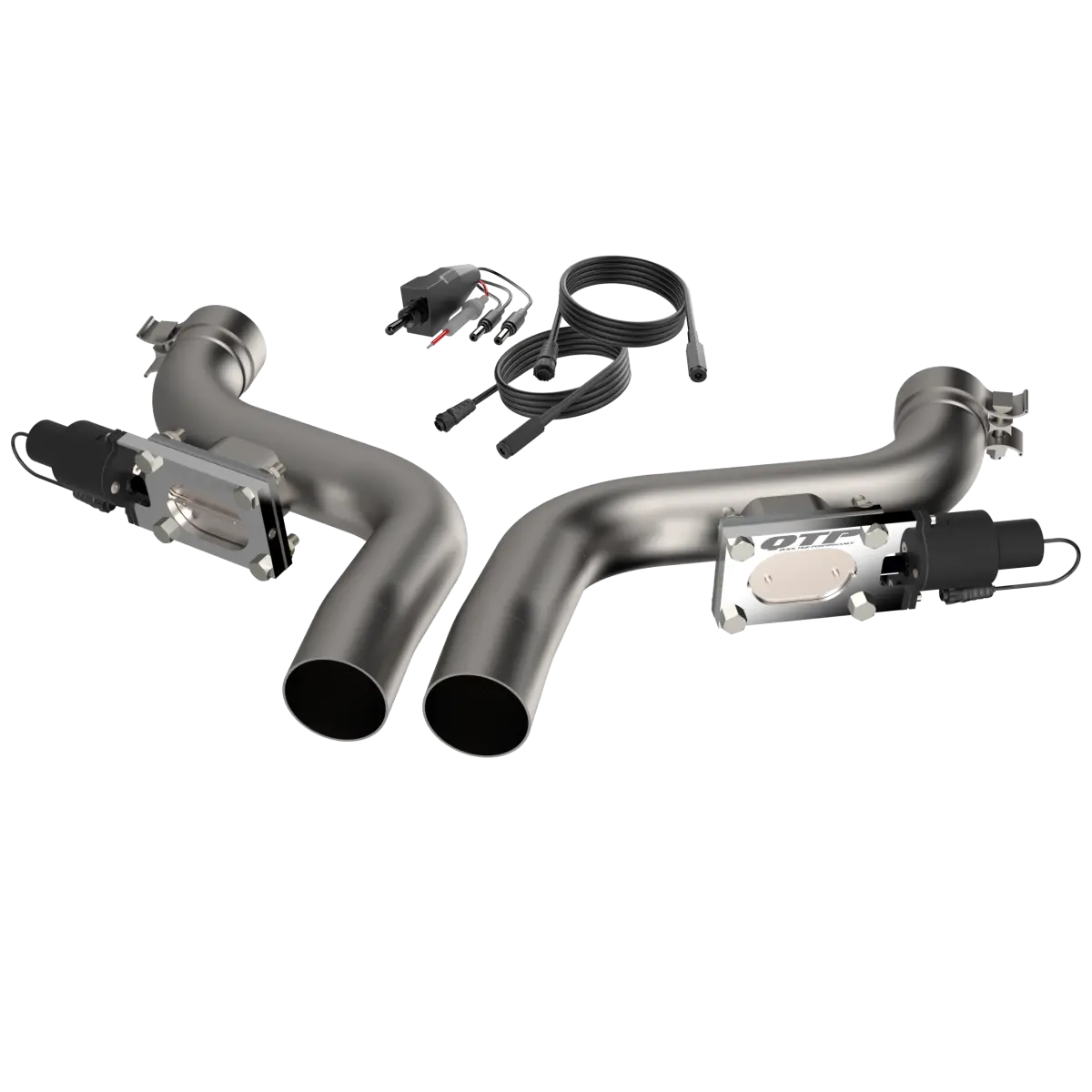 QTP Aggressor electric exhaust cutout pipes for 2015-2024 Dodge Challenger Charger and Chrysler 300C 6.2L 6.4L 530115