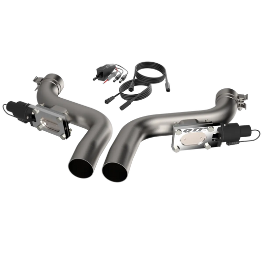 QTP Aggressor electric exhaust cutout pipes for 2015-2024 Dodge Challenger Charger and Chrysler 300C 6.2L 6.4L 530115