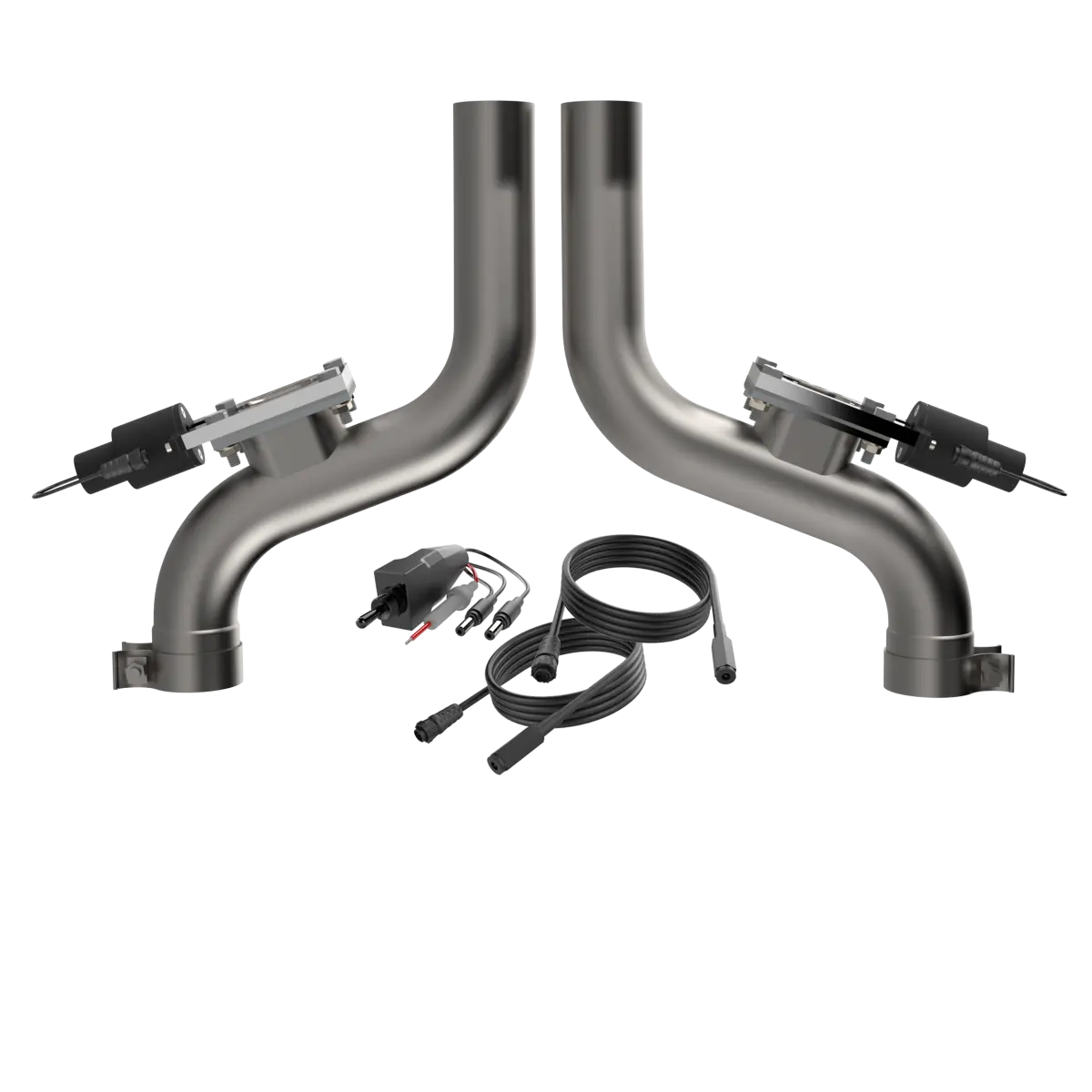 QTP Aggressor electric exhaust cutout pipes for 2015-2024 Dodge Challenger Charger and Chrysler 300C 6.2L 6.4L 530115