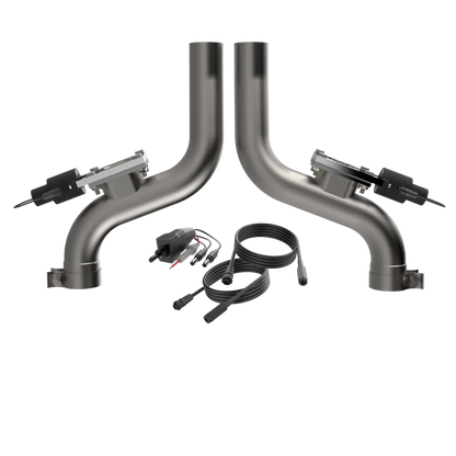 QTP Aggressor electric exhaust cutout pipes for 2015-2024 Dodge Challenger Charger and Chrysler 300C 6.2L 6.4L 530115