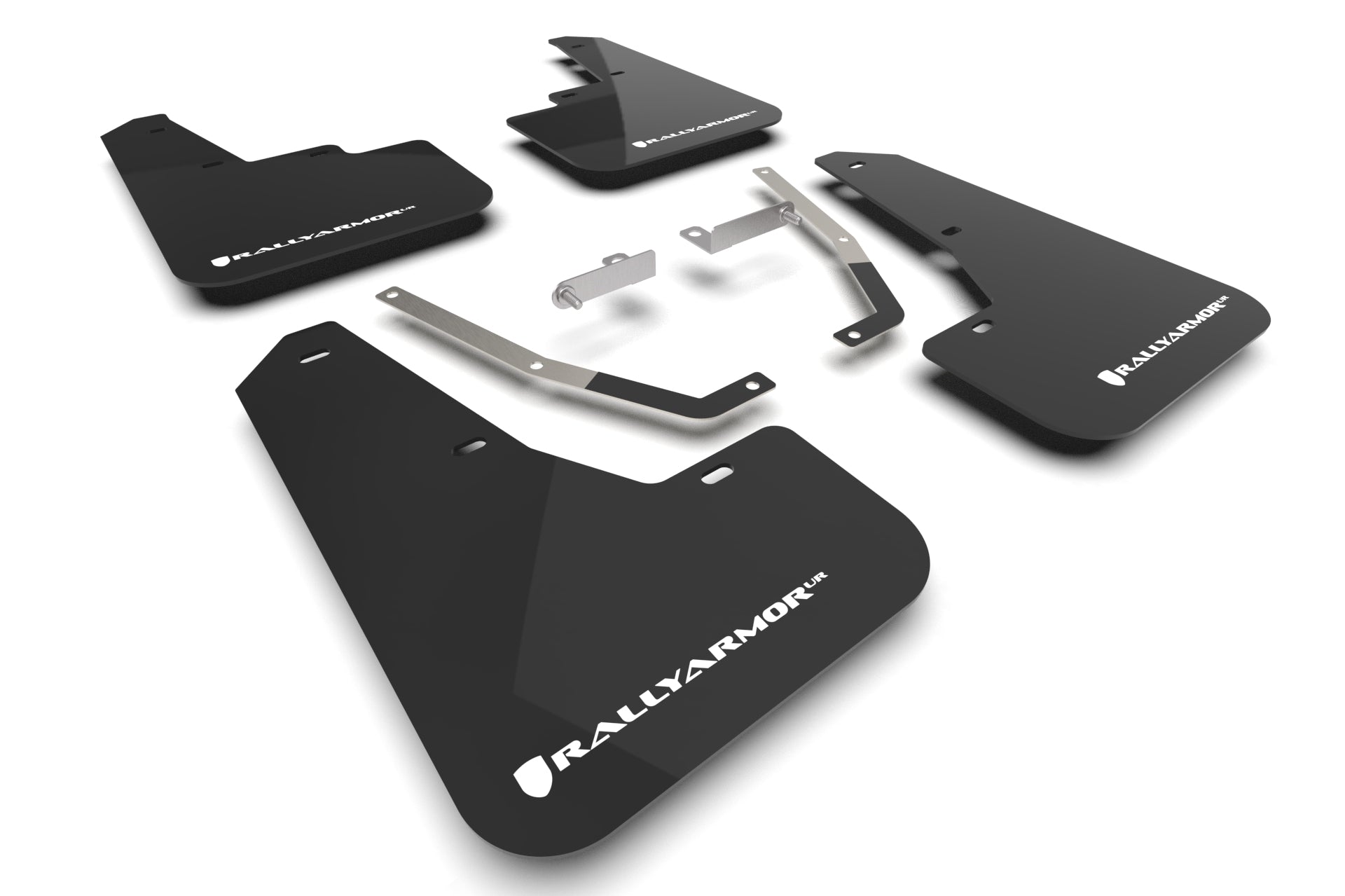 Rally Armor MF106-UR-BLK-WH UR Mud Flap Kit for 2024 Subaru Crosstrek – Black with White Logo