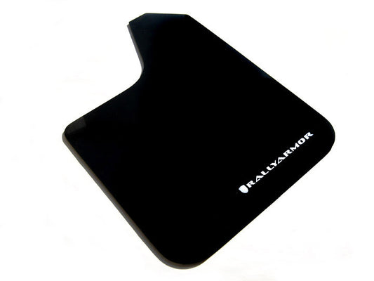 Rally Armor MF12-BAS-WH Universal Basic Mud Flap Kit – Black with White Logo