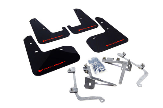 Rally Armor UR Mud Flap Kit MF19-UR-BLK/RD for 2011–2014 Subaru WRX & STI Sedan – Black with Red Logo