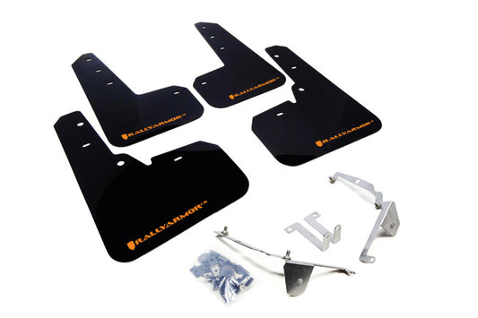Rally Armor MF26-UR-BLK/OR Mud Flap Kit for 2013–2017 Subaru XV Crosstrek – Black with Orange Logo