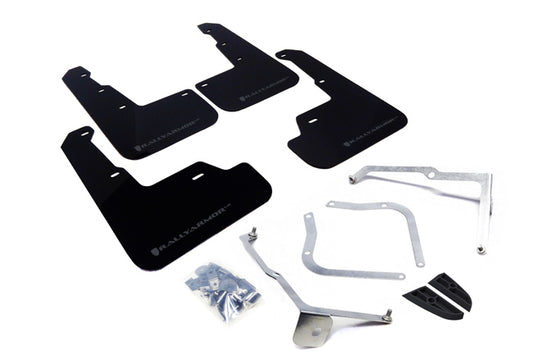 Rally Armor UR Mud Flap Kit MF32-UR-BLK/GRY for 2015–2021 Subaru WRX & STI – Black with Grey Logo