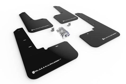 Rally Armor UR Mud Flap Kit MF66-UR-BLK/WH for 2020–2025 Subaru Outback – Black with White Logo