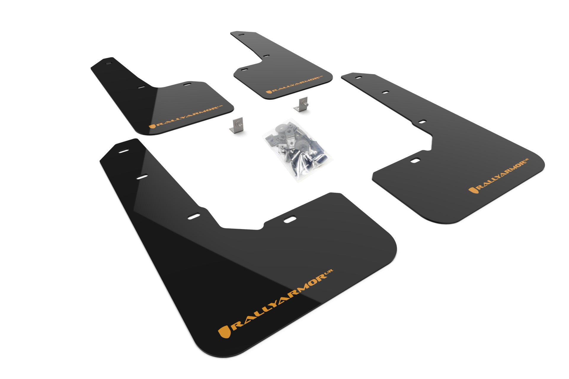 Rally Armor MF76-UR-BLK/WOR UR Mud Flap Kit for 2022–2025 Subaru Outback Wilderness – Black with Wild Orange Logo