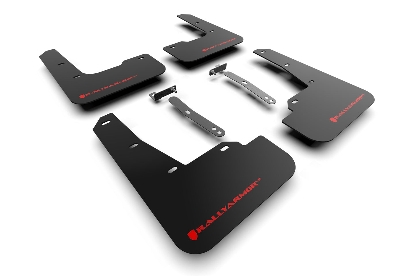 Rally Armor UR Mud Flap Kit MF79-UR-BLK/RD for 2022–2023 Hyundai Elantra N and N Line – Black with Red Logo