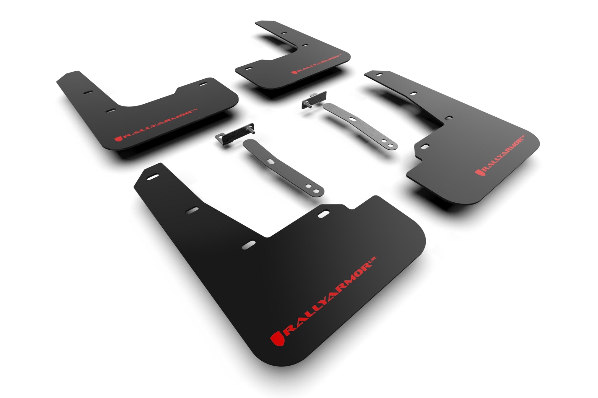 Rally Armor UR Mud Flap Kit MF79-UR-BLK/RD for 2022–2023 Hyundai Elantra N and N Line – Black with Red Logo
