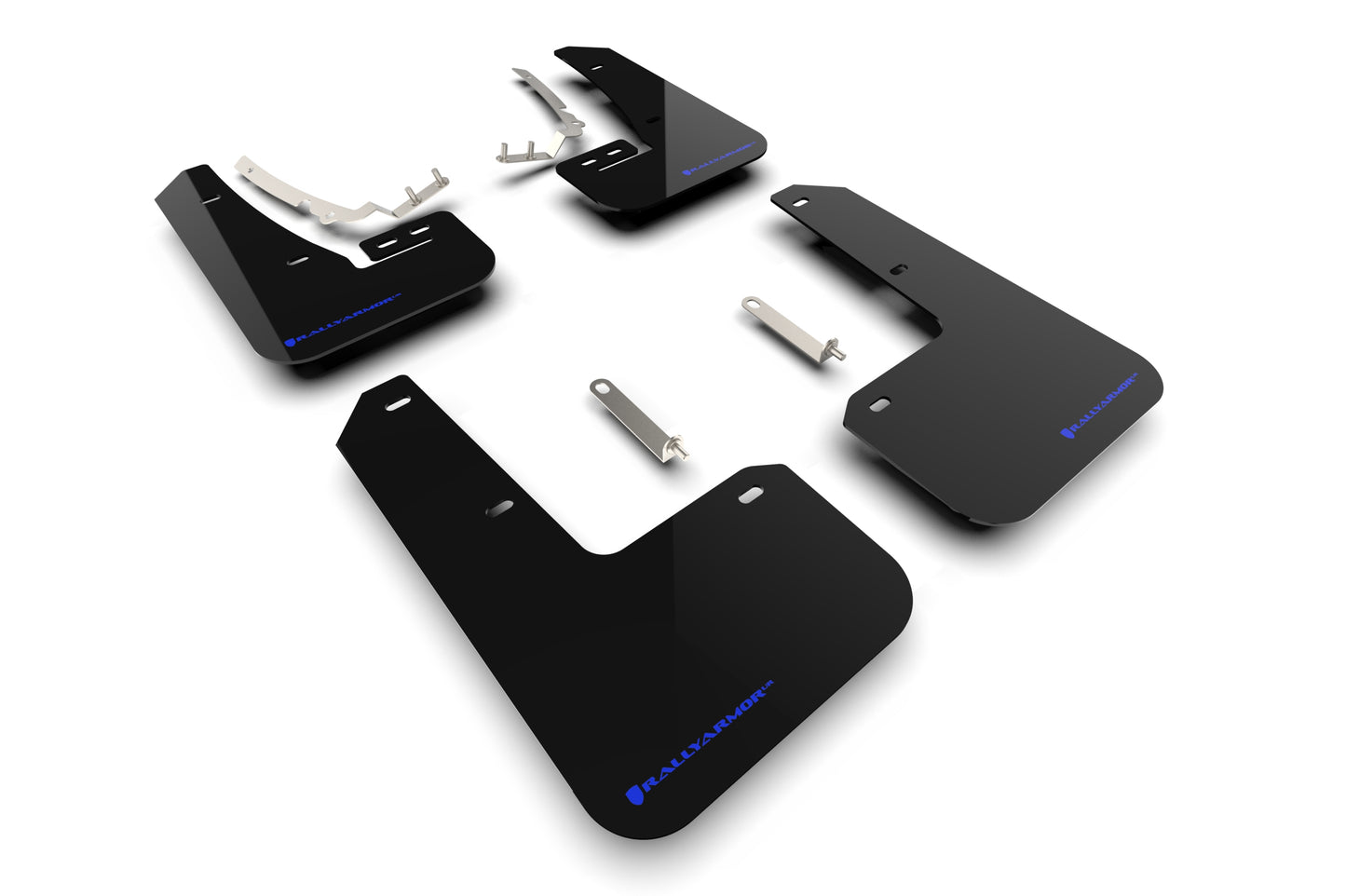 Rally Armor MF80-UR-BLK/BL UR Mud Flap Kit for 2022–2025 VW MK8 Golf GTI & Golf R – Black with Blue Logo