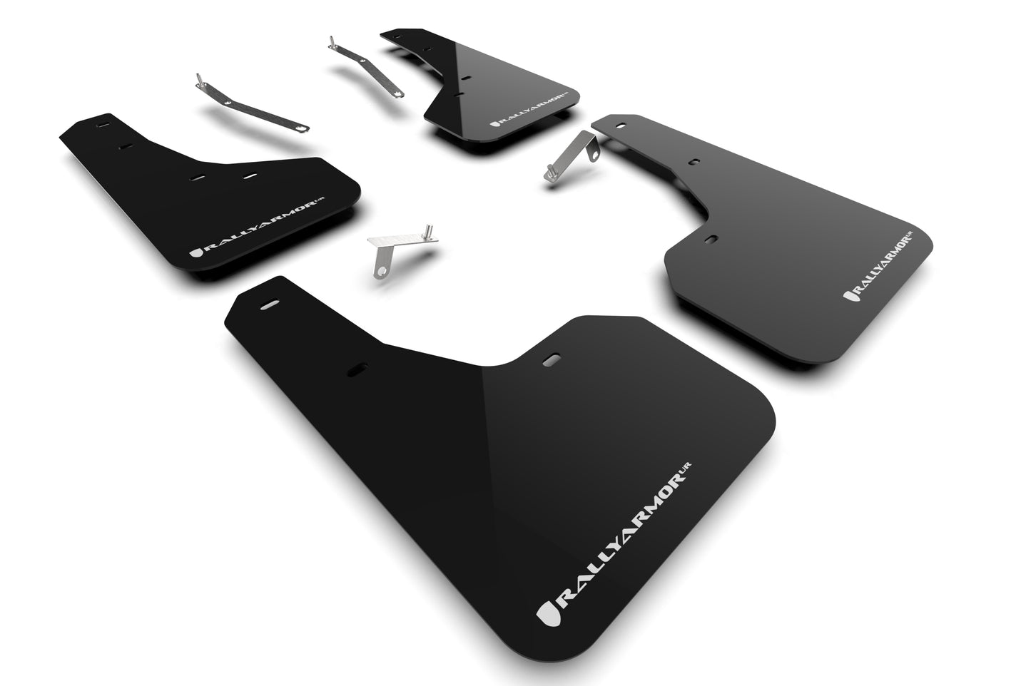 Rally Armor UR Mud Flap Kit MF82-UR-BLK/WH for 2022–2024 Subaru Forester & Wilderness – Black with White Logo