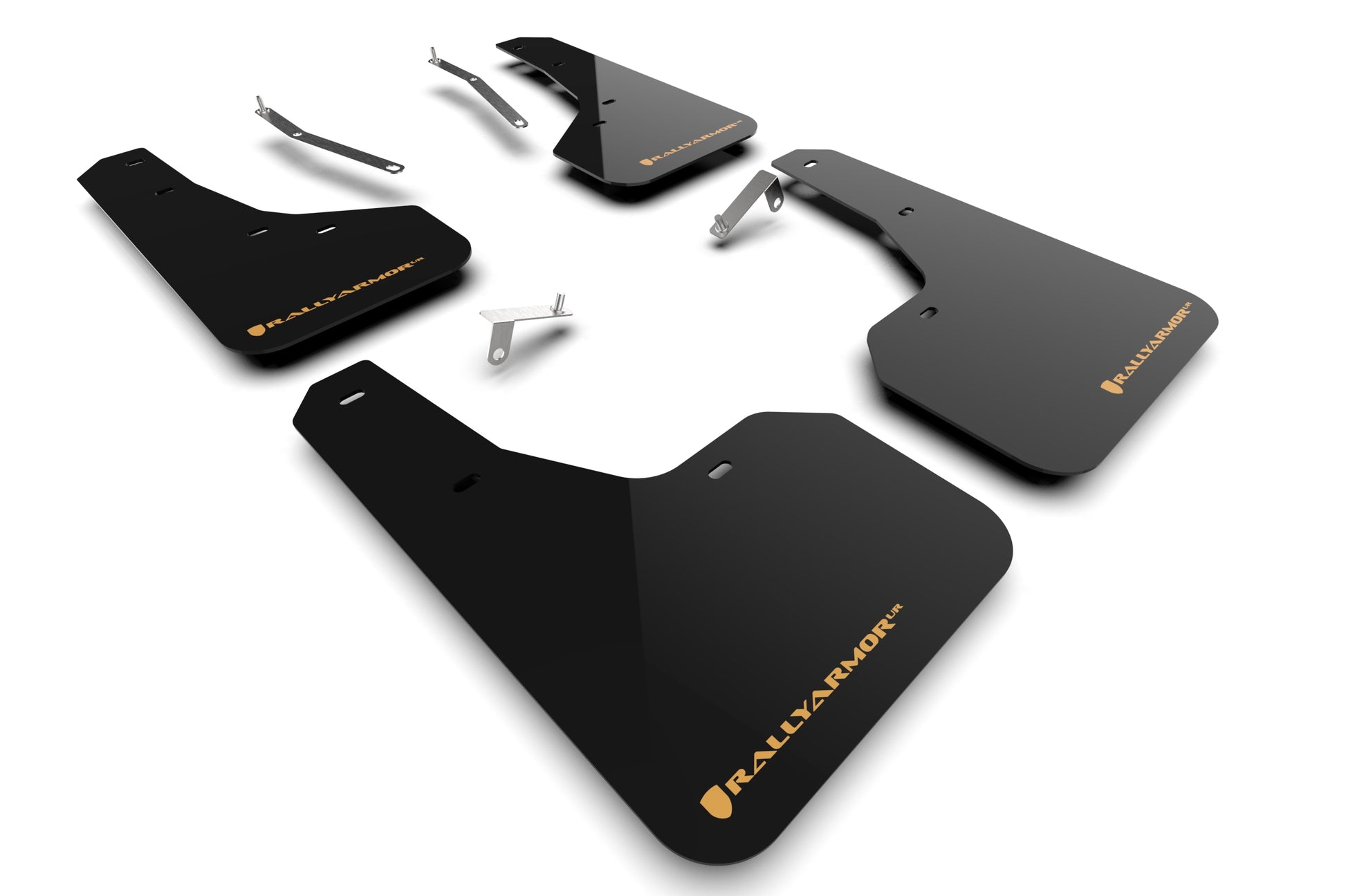 Rally Armor UR Mud Flap Kit MF82-UR-BLK/WOR for 2022–2024 Subaru Forester & Wilderness – Black with Wild Orange Logo