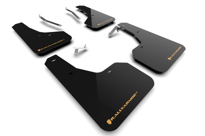 Rally Armor UR Mud Flap Kit MF82-UR-BLK/WOR for 2022–2024 Subaru Forester & Wilderness – Black with Wild Orange Logo