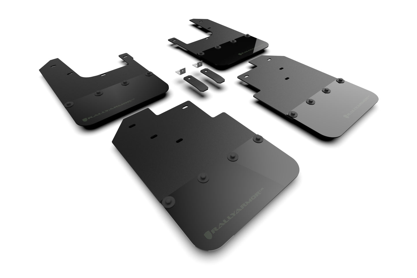 Rally Armor Mud Flap Kit MF94-BLK-AGN for 2016–2023 Toyota Tacoma – Black with Army Green Logo