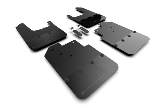 Rally Armor Mud Flap Kit MF94-BLK-AGN for 2016–2023 Toyota Tacoma – Black with Army Green Logo