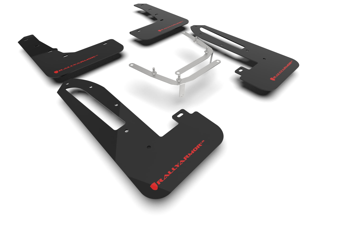 Rally Armor UR Mud Flap Kit MF97-UR-BLK-RD for 2023–2025 Honda Civic Type R – Black with Red Logo