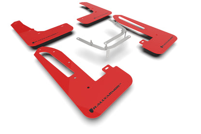 Rally Armor MF97-UR-RD-BLK UR Mud Flap Kit for 2023–2025 Honda Civic Type R – Red with Black Logo