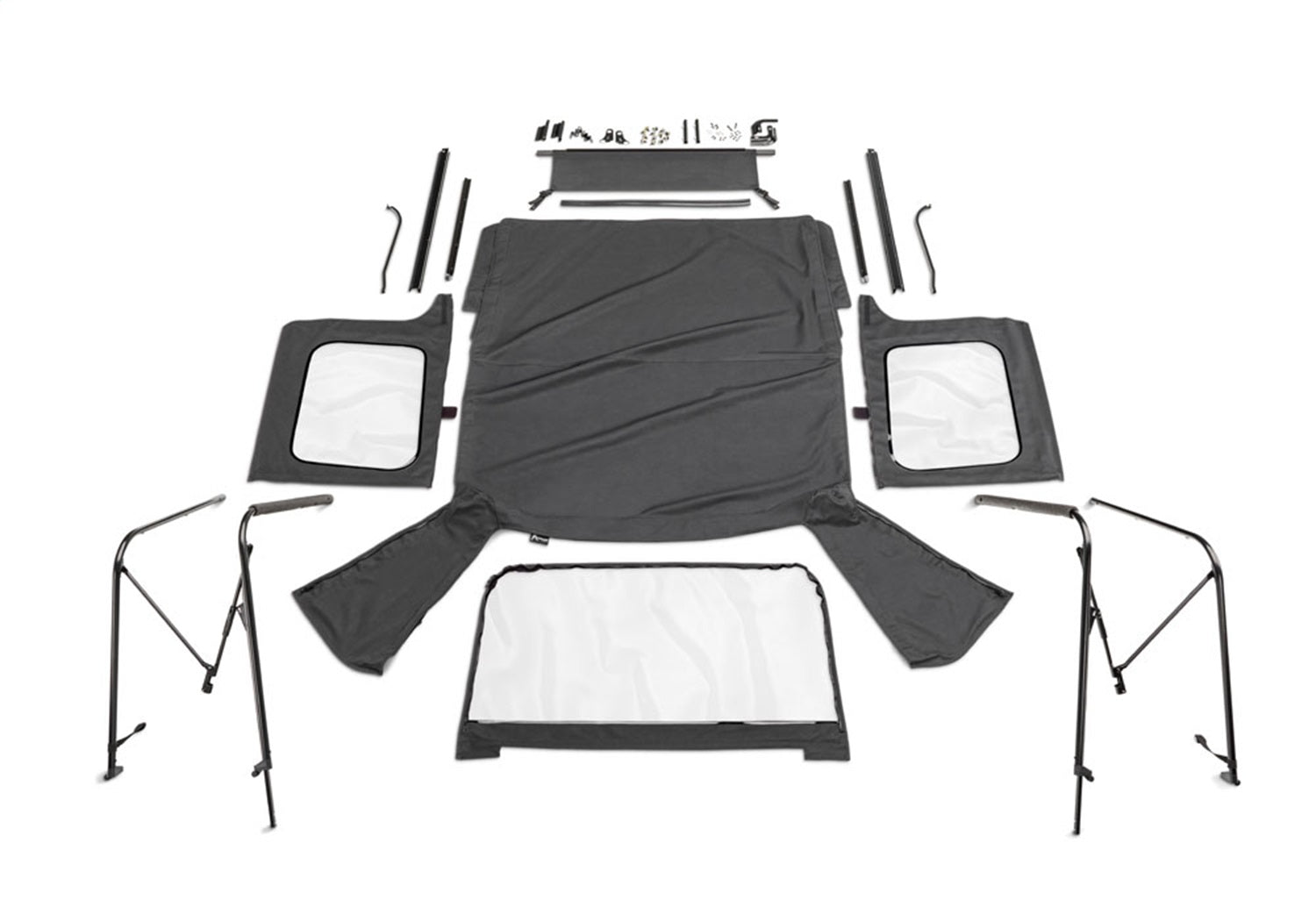 Rampage Complete Soft Top Kit Black Diamond for 1976-1995 Jeep CJ7 and Wrangler YJ - 68035