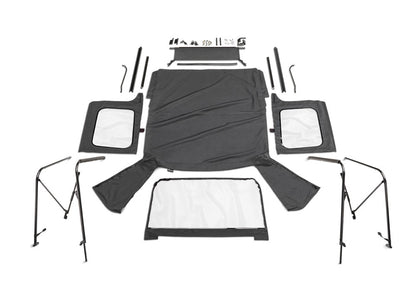 Rampage Complete Soft Top Kit Black Diamond for 1976-1995 Jeep CJ7 and Wrangler YJ - 68035
