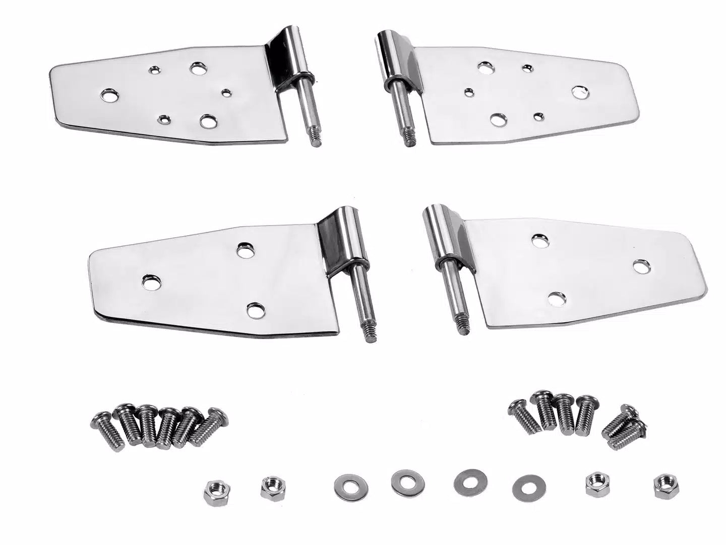 Rampage Stainless Steel Door Hinges for 1987-2006 Jeep Wrangler with Steel Half Doors - 7441