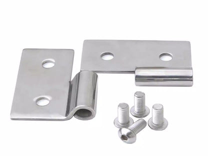 Rampage Stainless Steel Door Hinges for 1987-2006 Jeep Wrangler with Steel Half Doors - 7441