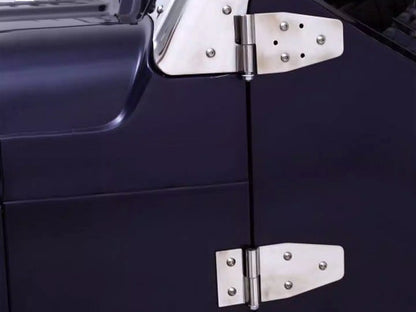Rampage Stainless Steel Door Hinges for 1987-2006 Jeep Wrangler with Steel Half Doors - 7441