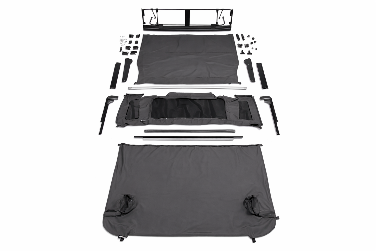 Rampage TrailView Tonneau Top Black Diamond for 2007-2018 Jeep Wrangler JK - 990235