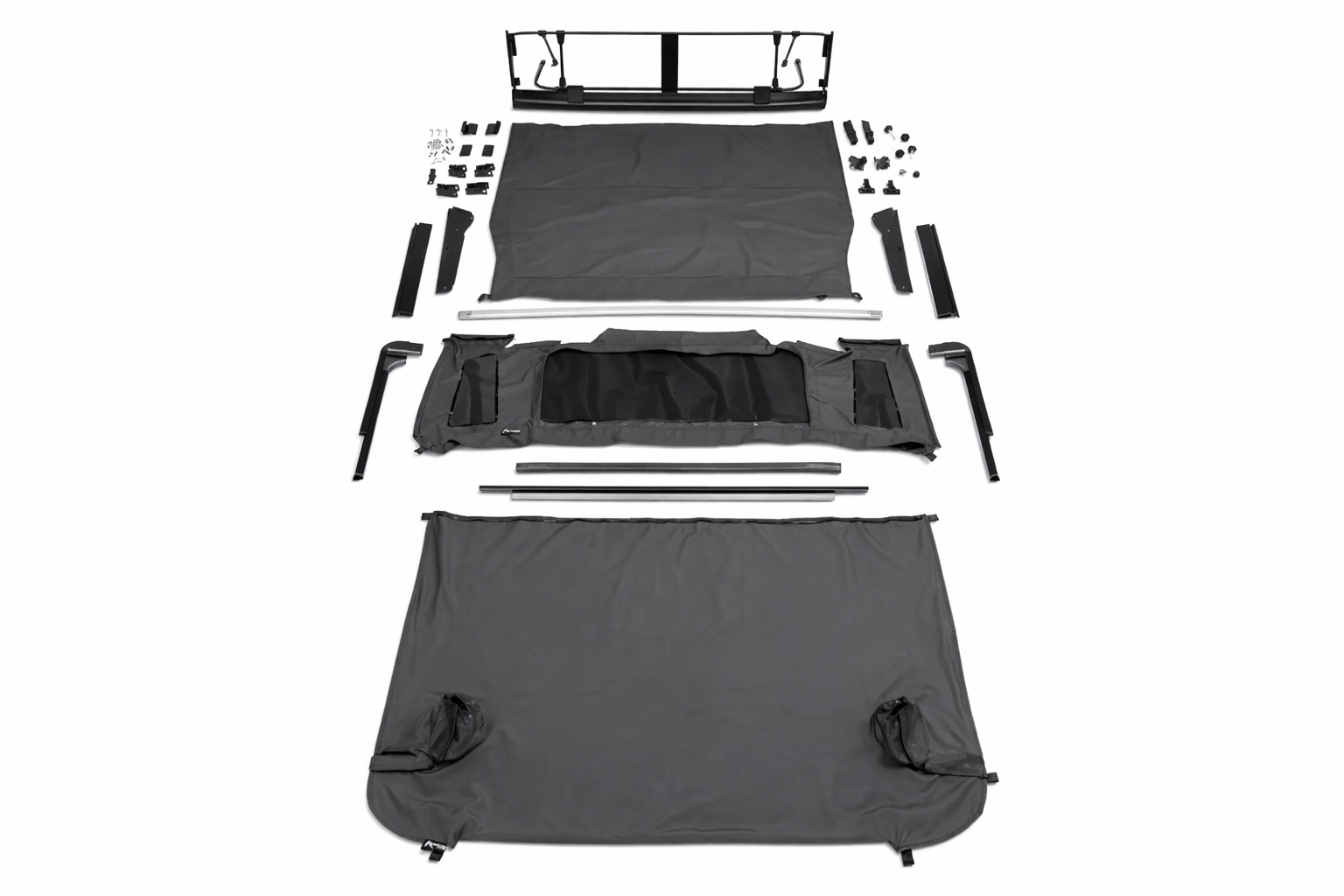 Rampage TrailView Tonneau Top Black Diamond for 2007-2018 Jeep Wrangler JK - 990235