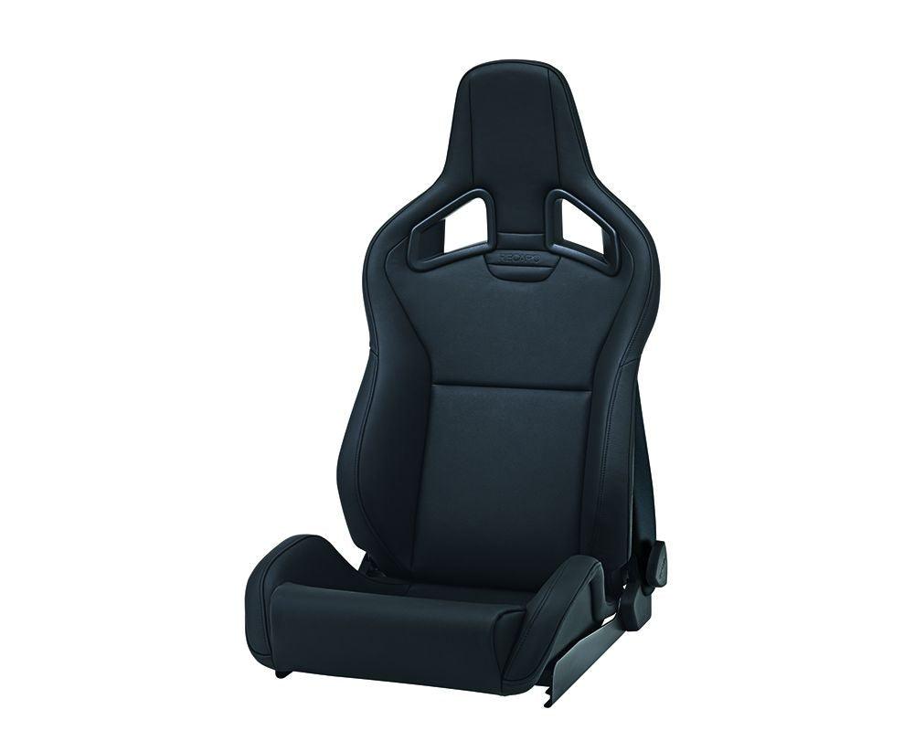 Recaro Sportster CS RH Seat - Black Leather-Leather Black/Silver Logo