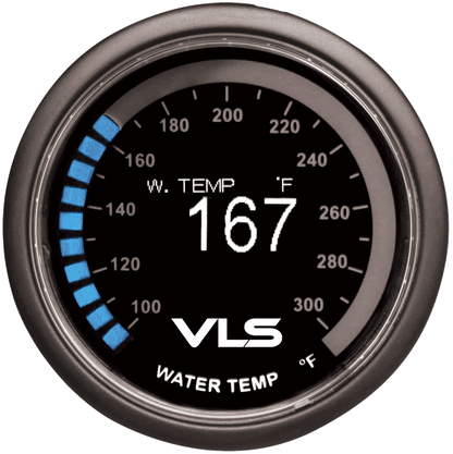 Revel VLS 52mm water temperature OLED gauge 100°F-300°F with 30 LED ring and 1/8 NPT sensor - 1TR1AA002R