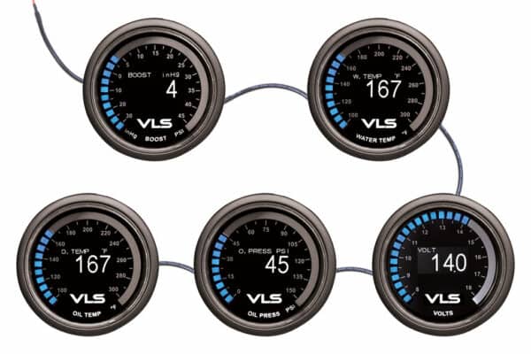Revel VLS 52mm oil pressure OLED gauge 0-150 PSI with 30 LED ring and 1/8 NPT sensor - 1TR1AA004R