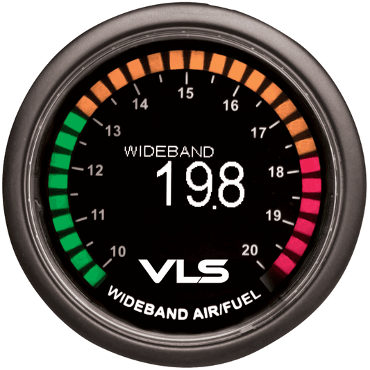 Revel VLS 52mm wideband air fuel ratio OLED gauge with Bosch LSU 4.9 sensor and 30 LED ring - 1TR1AA005R