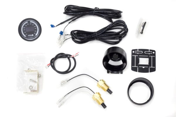 Revel VLS 52mm Intercooler Dual Temperature OLED gauge with dual LED rings and 3/8 NPT sensors - 1TR1AA006R