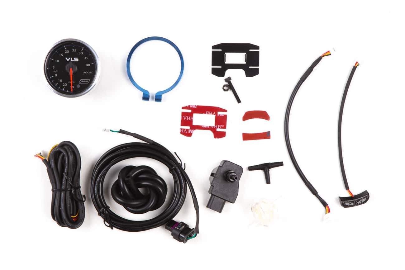 Revel VLS II 52mm boost analog gauge with 30 inHg to 45 PSI range and LED backlighting - 1TR1AB001
