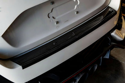 Revel GT dry carbon rear bumper applique gloss finish for 2016-2021 Honda Civic Hatchback and Type R - 1TR4GT0AH11