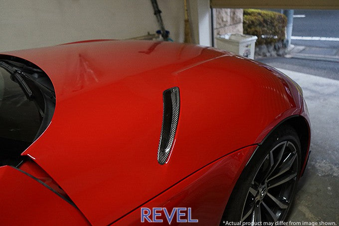 Revel GT dry carbon fiber hood ducts for 2020-2024 Toyota Supra with gloss UV coated finish - 1TR4GT0AT10