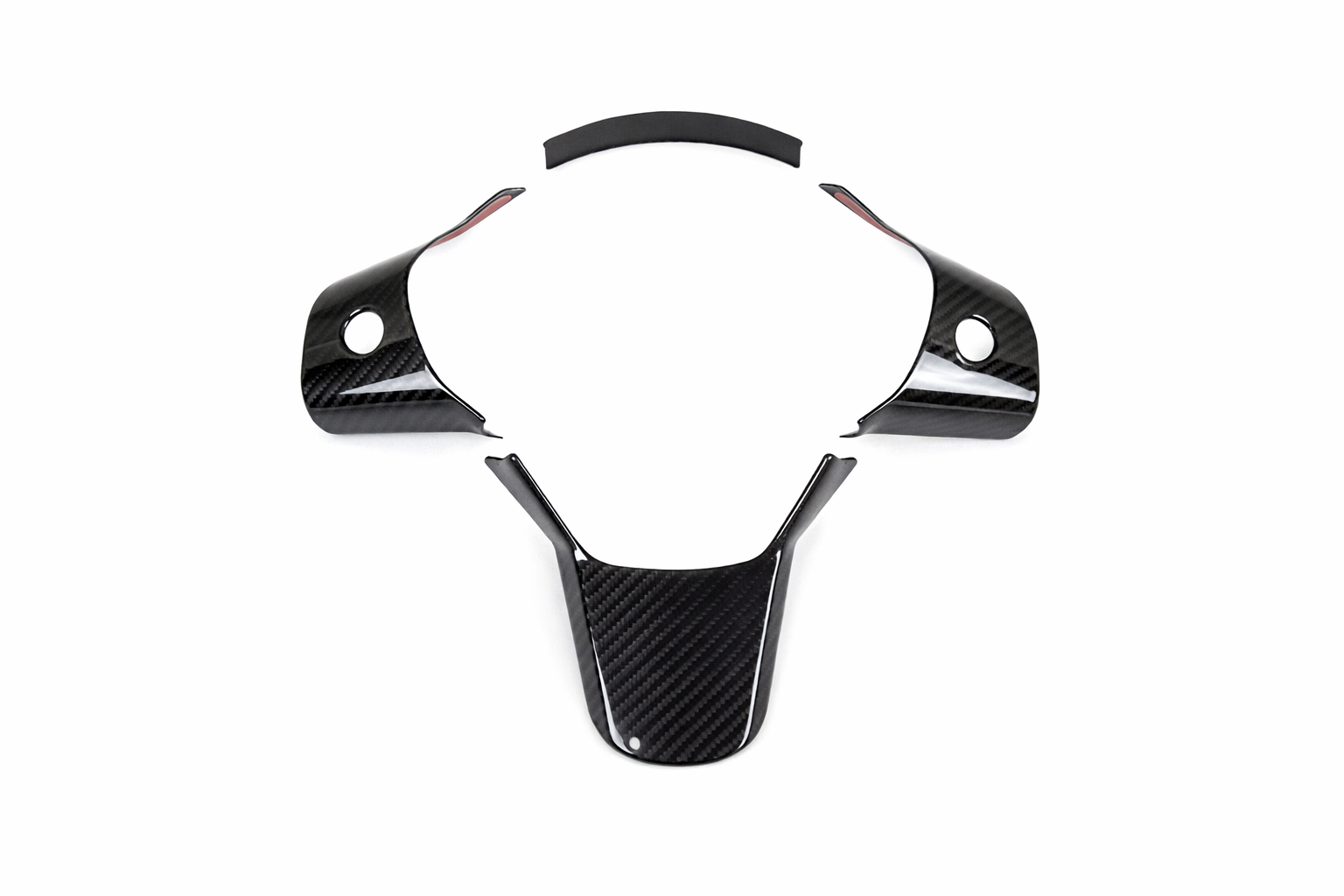 Revel GT dry carbon 4-piece steering wheel cover set for 2017-2022 Tesla Model 3 AWD and RWD with gloss UV coated finish - 1TR4GT1AX01