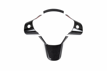 Revel GT dry carbon 4-piece steering wheel cover set for 2017-2022 Tesla Model 3 AWD and RWD with gloss UV coated finish - 1TR4GT1AX01