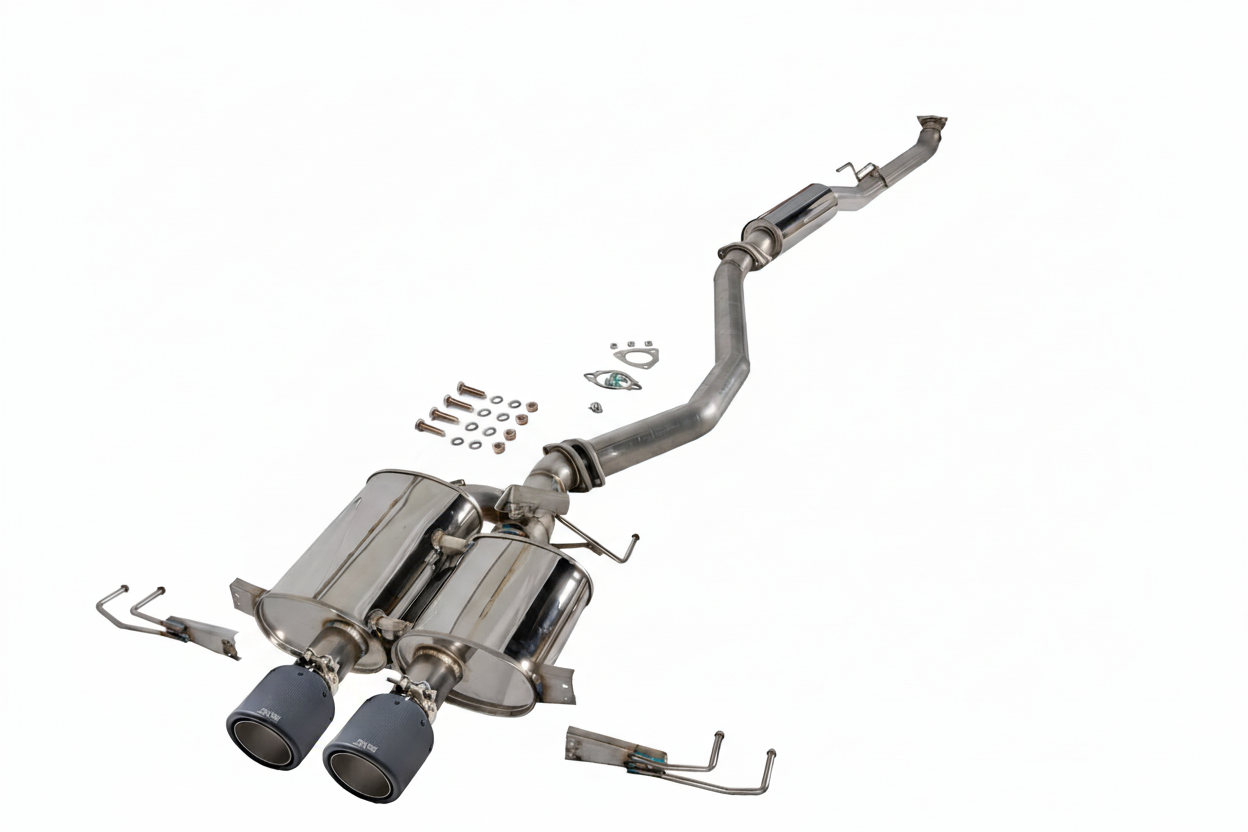 Revel catback exhaust dual carbon tips for 2023-2024 Honda Civic Type R FL5 using OEM actuator - T71209C