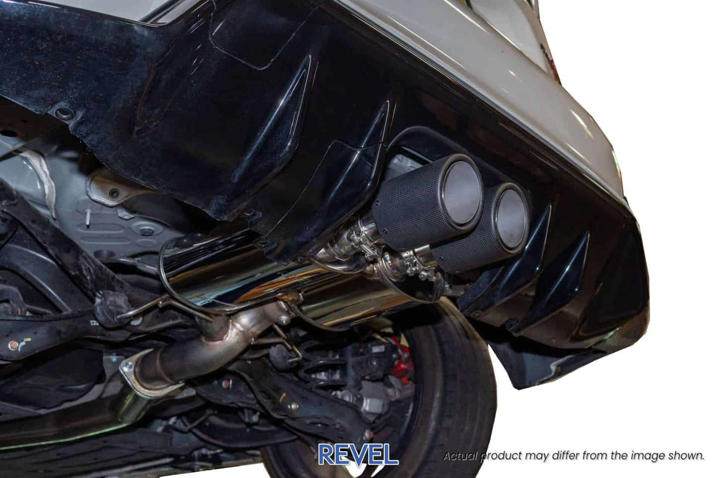 Revel catback exhaust dual carbon tips for 2023-2024 Honda Civic Type R FL5 using OEM actuator - T71209C