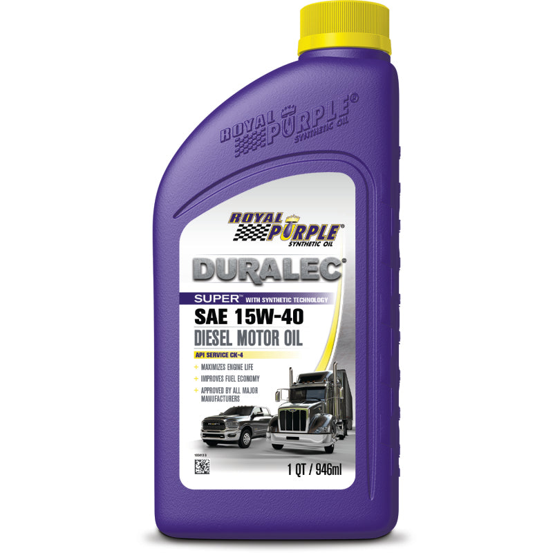 Royal Purple Duralec Super Synthetic Diesel Motor Oil 15W-40, 6 x 1-quart case, part number 06154