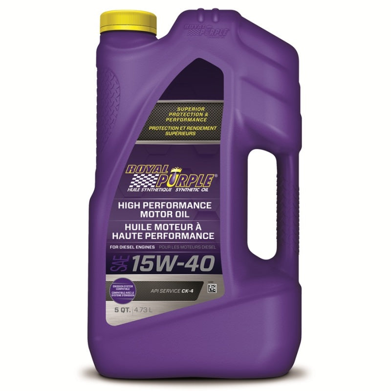 Royal Purple Duralec Super Synthetic Diesel Motor Oil 15W-40, Canadian label, 3 x 5-quart case, part number 23154