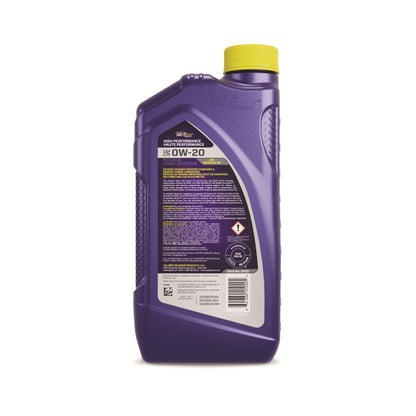 Royal Purple High Performance Synthetic Motor Oil 0W-20, Canadian label, 6 x 1-quart case, part number 26020