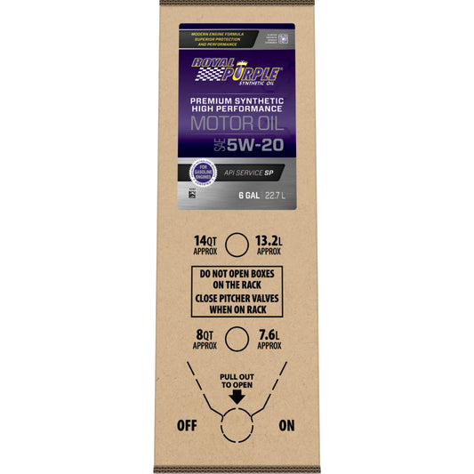 Royal Purple High Performance Synthetic Motor Oil 5W-20, 6-gallon bag-in-box, part number 60520