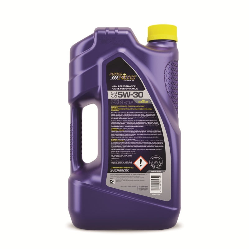 Royal Purple High Performance Synthetic Motor Oil 5W-30, Canadian label, 3 x 5-quart case, part number 23530