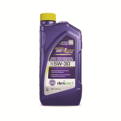 Royal Purple High Performance Synthetic Motor Oil 5W-30, Canadian label, 6 x 1-quart case, part number 26530