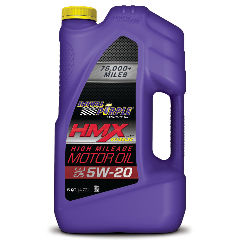 Royal Purple HMX High Mileage Synthetic Motor Oil 5W-20, 3 x 5-quart case, part number 37518