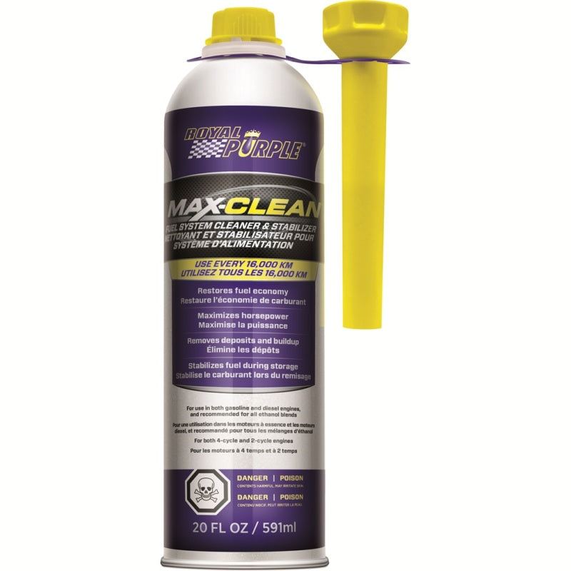 Royal Purple Max-Clean Fuel System Cleaner & Stabilizer, Canadian label, 6 x 20-ounce case, part number 26722