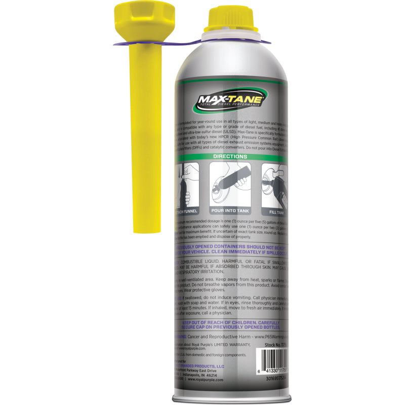 Royal Purple Max-Tane Total Diesel Performance Fuel Treatment, 6 x 20-ounce case, part number 06755